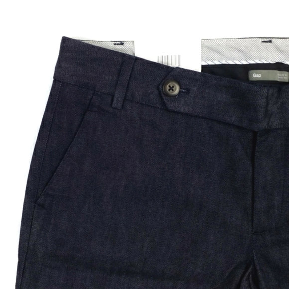 GAP Dark Blue Wash Low Rise Straight Flare Leg Denim Trouser Jeans Womens 8L NWT - Picture 9 of 15